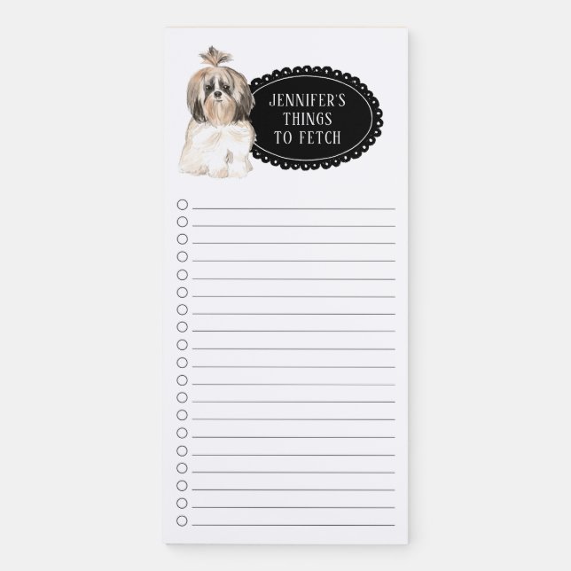 Shih tzu  Shopping List Magnetic Notepad (Front)