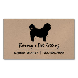 Shih Tzu Silhouette Dog Breed Custom Magnetic Business Card