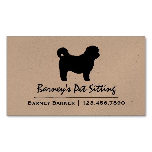 Shih Tzu Silhouette  Dog Breed Custom Magnetic Business Card