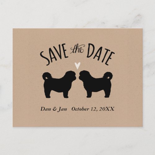 Shih Tzu Silhouettes Wedding Save the Date Announcement Postcard