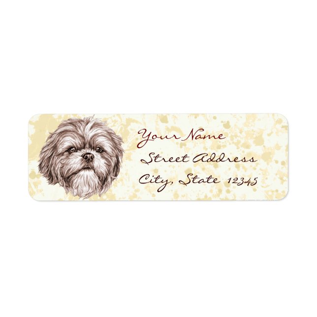 Shih Tzu Sketch Label (Front)