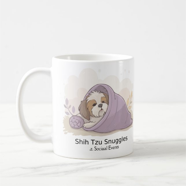 Shih Tzu Snuggles Mug – Cute Cozy Dog Lover Gift (Left)