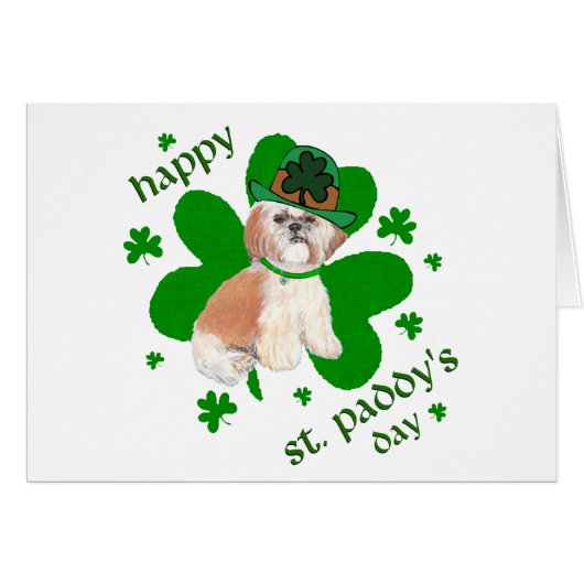 Shih Tzu St Patricks Day Cards (Front Horizontal)