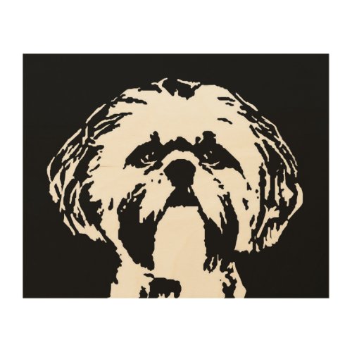 Shih Tzu Stencil Wood 10x8 Wall Art