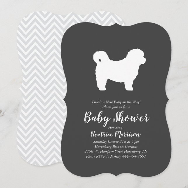 Shih Tzu Teddy Bear Dog Baby Shower Gender Neutral Invitation (Front/Back)