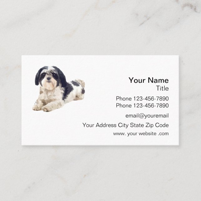 Shih Tzu Theme Pet Care Business Card (Front)