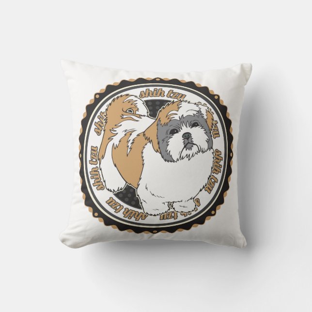 Shih Tzu Throw Pillow (Front)