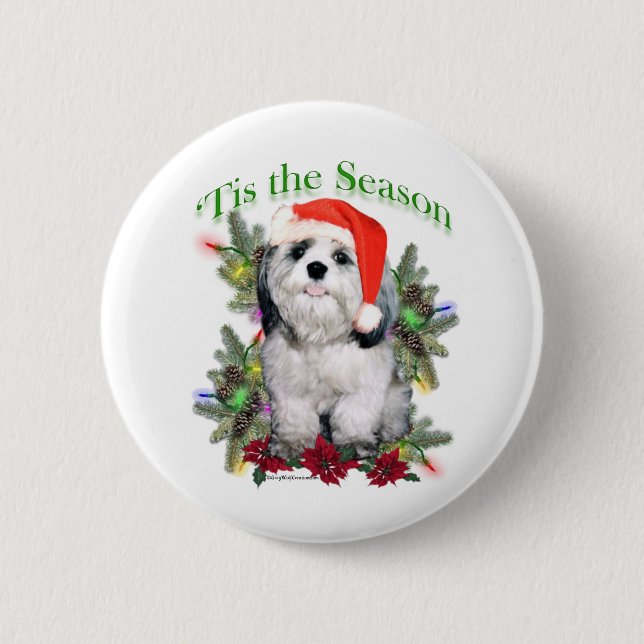 Shih Tzu 'Tis the Season - Button (Front)