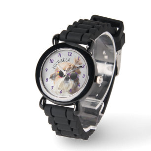 Shih Tzu Too Cool Sunglasses Photo Your name text Watch