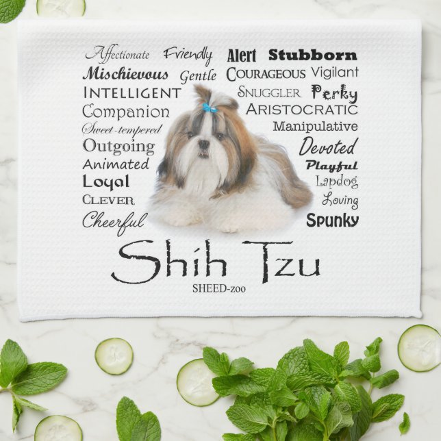 Shih Tzu Traits Kitchen Towel (Folded)