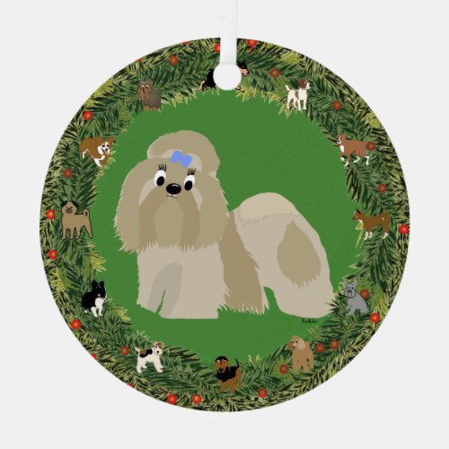 Shih Tzu v2 Christmas Metal Ornament