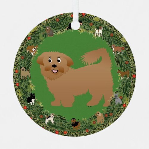 Shih Tzu v4 Christmas Metal Ornament