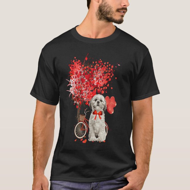 Shih Tzu Valentines Day  Dog  Happy Valentine T-Shirt (Front)