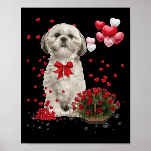 Shih Tzu Valentines Day Fun Dog Lover Happy Valent Poster