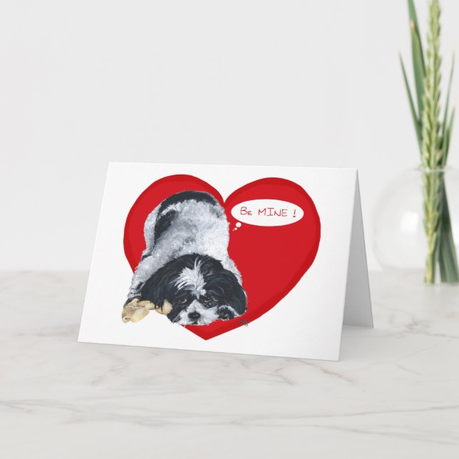 Shih Tzu Valentines Holiday Card (Front)