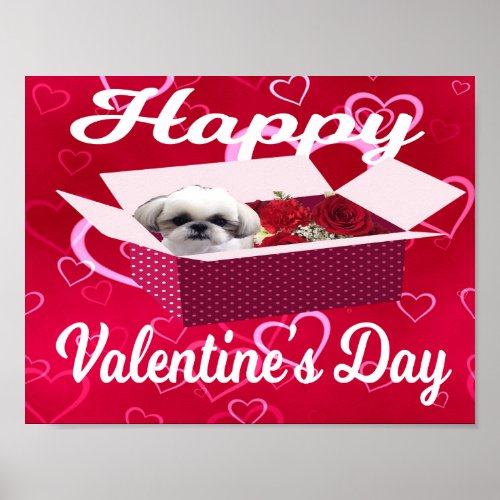 Shih tzu Valentines Poster Dog Poster