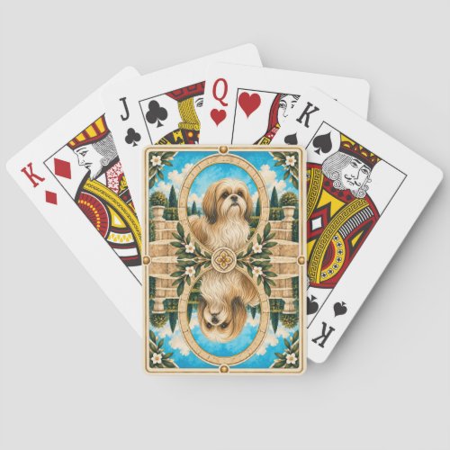 Shih Tzu, Vintage Watercolor Dog Art Poker Cards