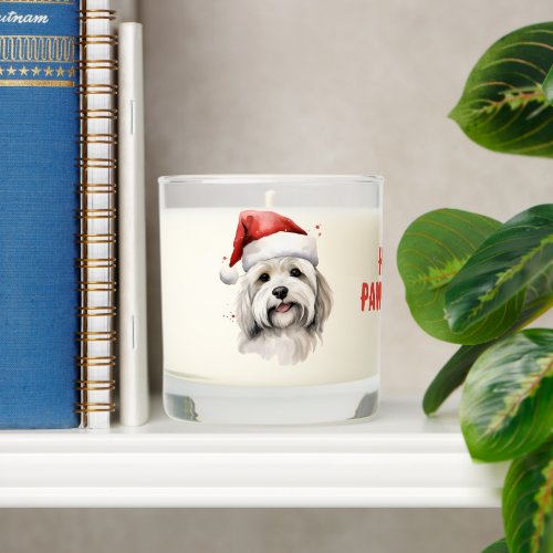 Shih_tzu Wearing Santa Hat Happy PAW_lidays Scented Candle