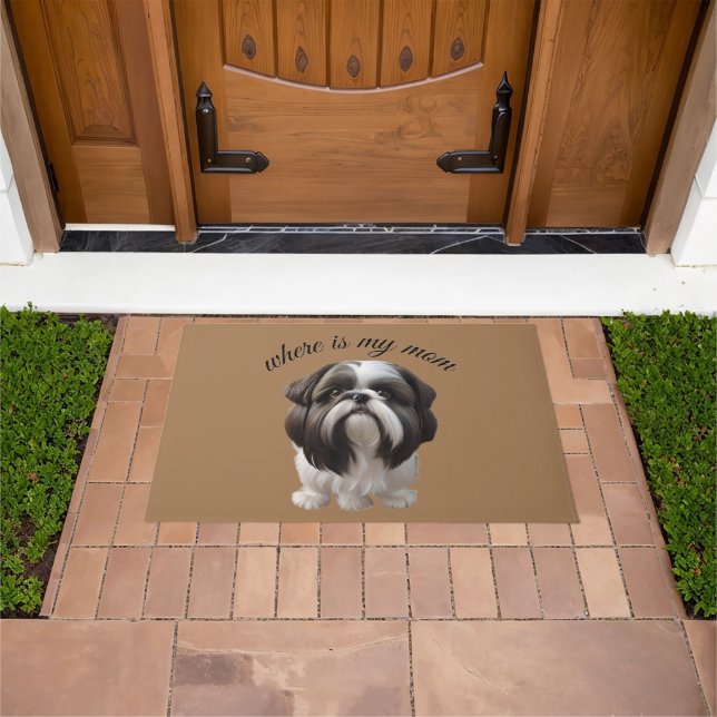 Shih Tzu - Where Is My Mom Doormat (Outdoor)