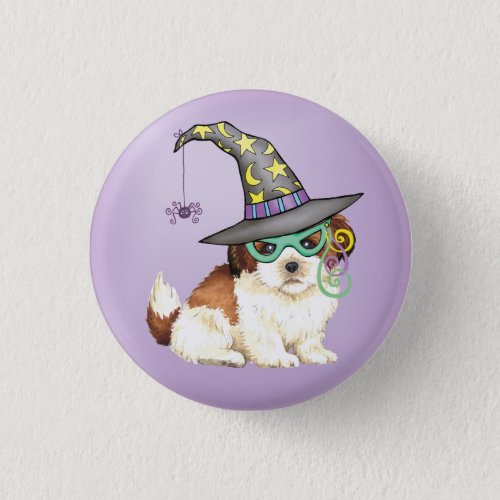 Shih Tzu Witch Button