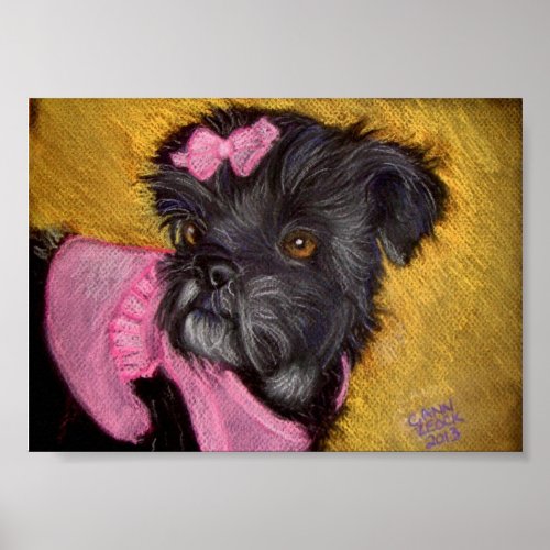 Shih_tzu with Pink Bow Poster