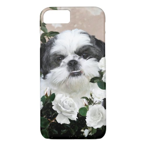 Shih Tzu with roses iPhone 87 Case