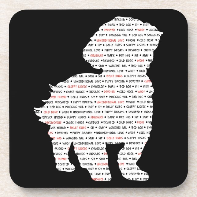 Shih Tzu Word Art Drink Coaster (Front)