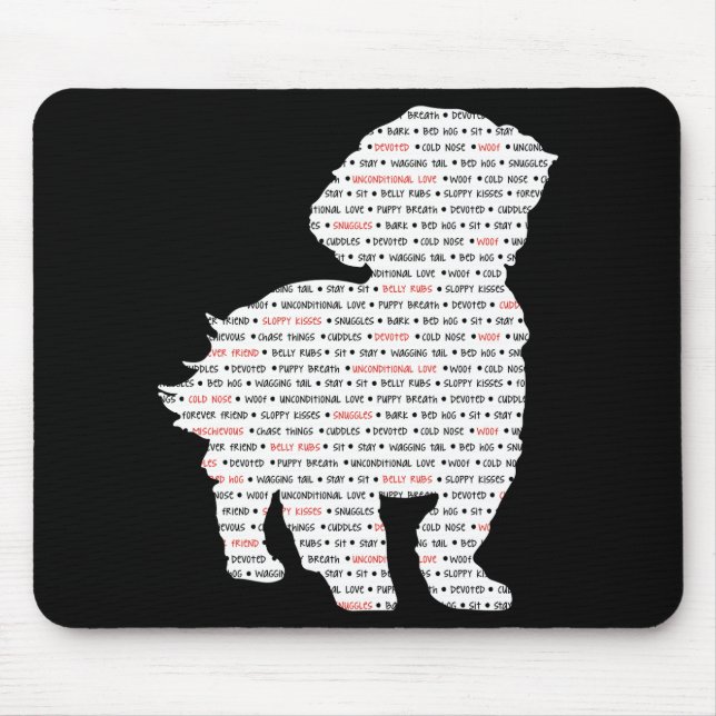 Shih Tzu Word Art Mouse Pad (Front)