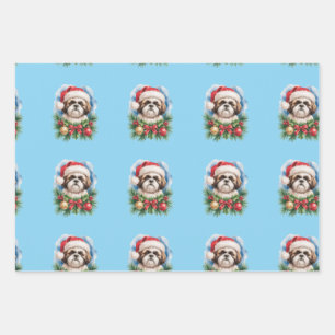 Shih Tzu Wrapping Paper for Christmas