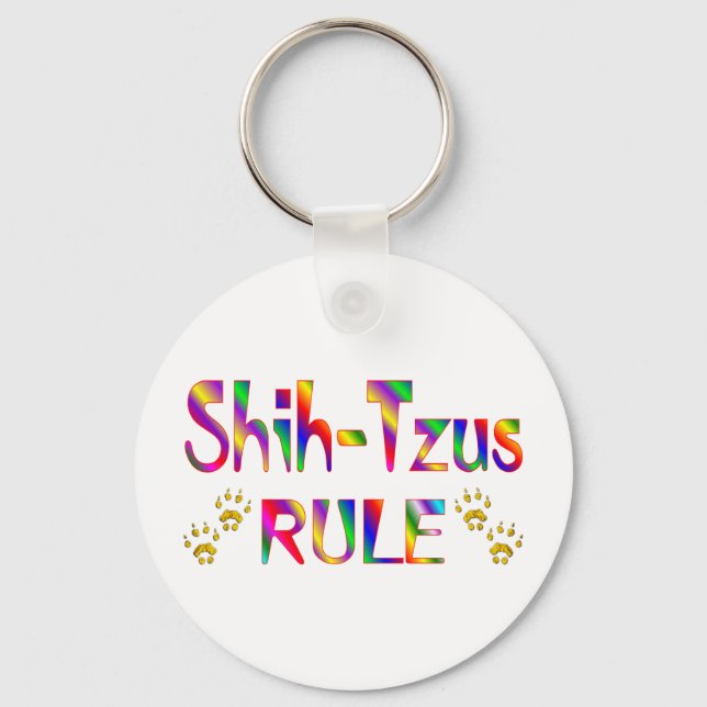Shih-Tzus Rule Keychain (Front)