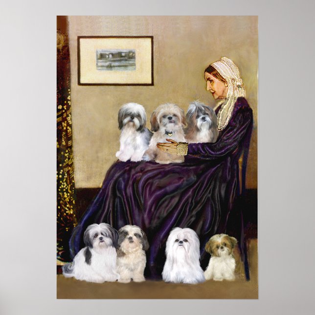 Shih Tzus (seven) -  Whistlers Mother Poster (Front)