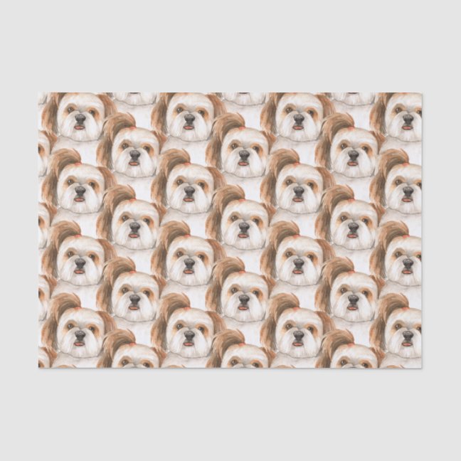 Shihtzu cute dog face handdrawn tissue paper