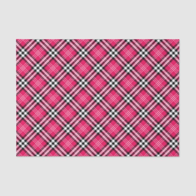 Shihtzu Dog Pink Plaid Birthday Party Tissue Paper (Front)