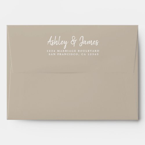 Shiitake Gray Wedding Return Address Envelope