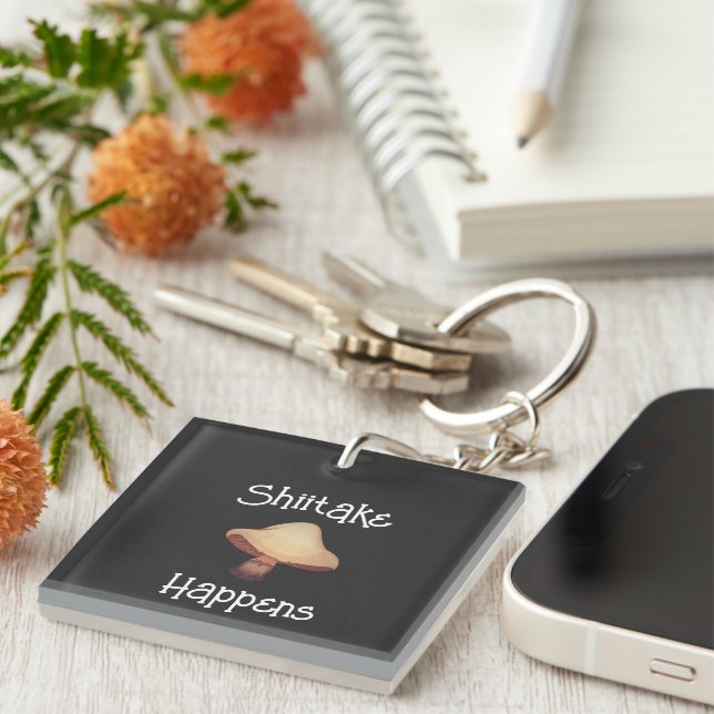 Shiitake Mushroom Acrylic Keychain (Front Right)