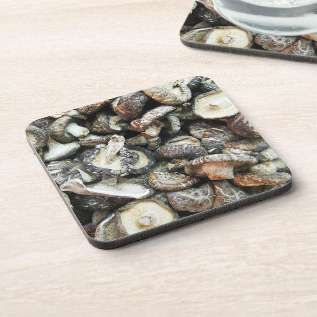 Shiitake Mushrooms Beverage Coaster (Left Side)