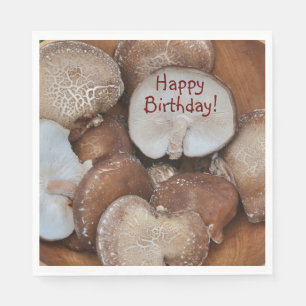 Shiitake Mushrooms Birthday Napkins
