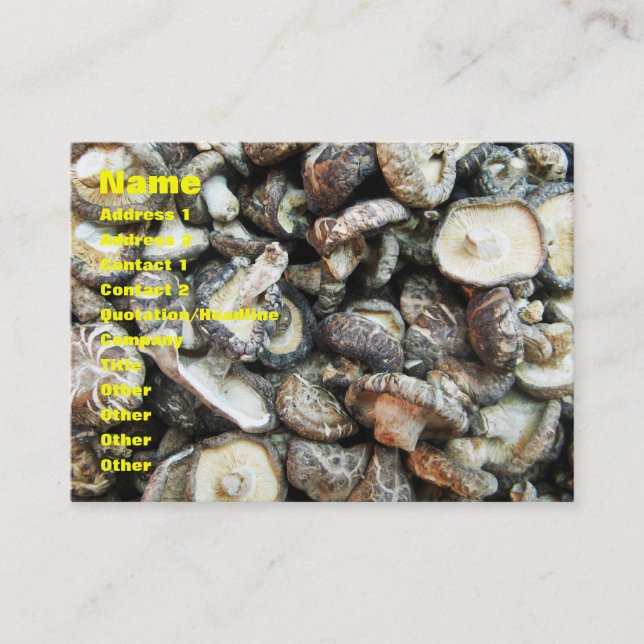 Shiitake Mushrooms Business Card (Front)