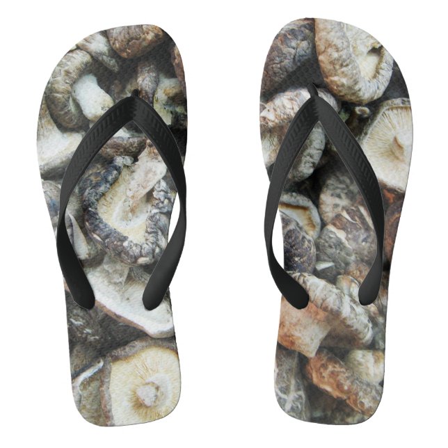 Shiitake Mushrooms Flip Flops (Footbed)