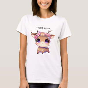Shika desu Anime Manga Cute Kawaii Forest Deer T-Shirt