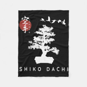 Shiko Dachi Karate Beginner Bonsai Kanji Calligrap Fleece Blanket