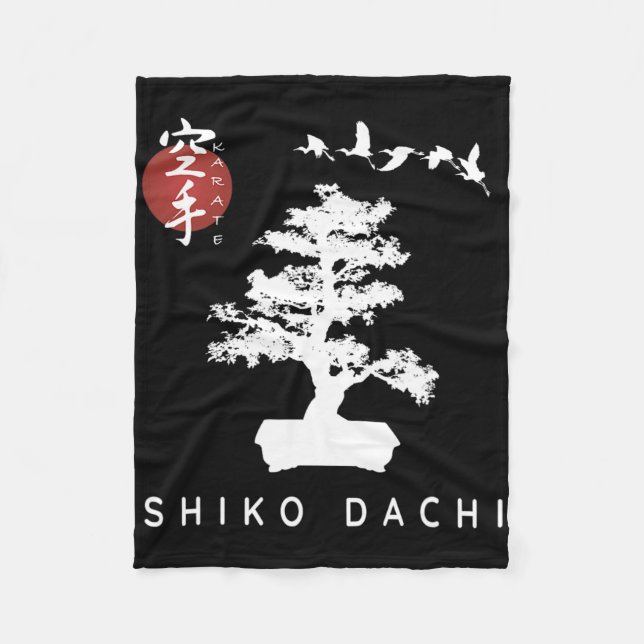 Shiko Dachi Karate Beginner Bonsai Kanji Calligrap Fleece Blanket (Front)