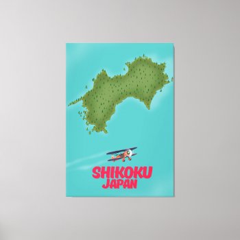 Shikoku Japan Map Canvas Print by bartonleclaydesign at Zazzle