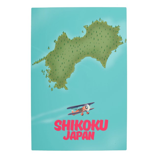 Shikoku Japan map Metal Print (Front)