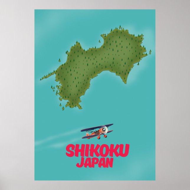 Shikoku Japan map Poster (Front)
