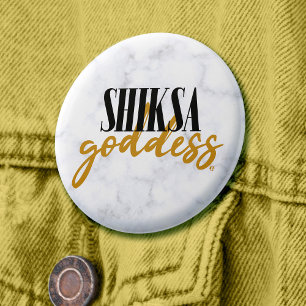 Shiksa Goddess Elegant Typography Funny Jewish Button