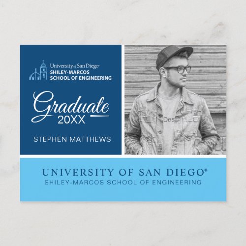 Shiley_Marcos School of Engineering  Graduation Announcement Postcard