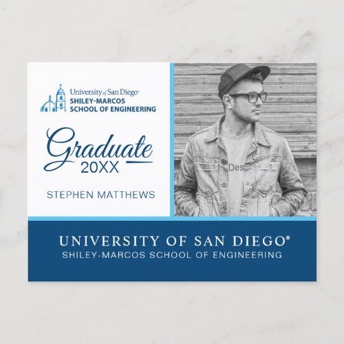 Shiley_Marcos School of Engineering  Graduation Announcement Postcard