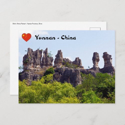Shilin pinnacles Stone forest _ YunnanChinaAsia Postcard