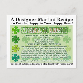 Shillelagh St. Patrick's Day Martini Recipe Card